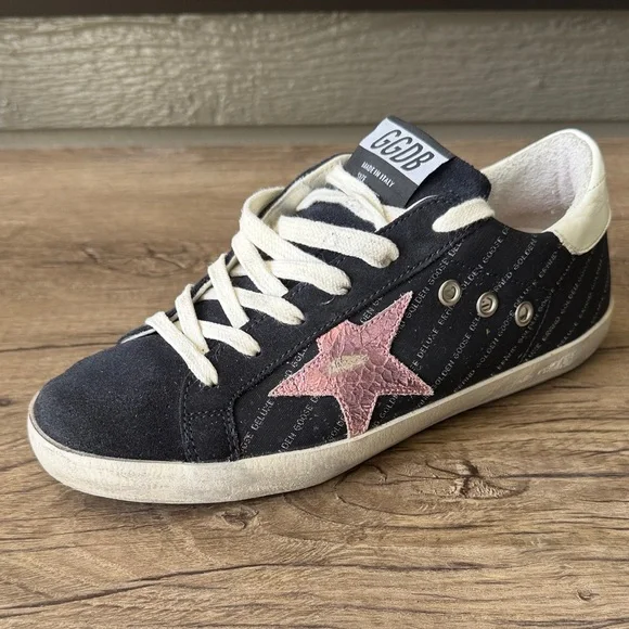Golden Goose Lilla Women Black and Pink Star Sneakers size 37/7 - Picture 3 of 11
